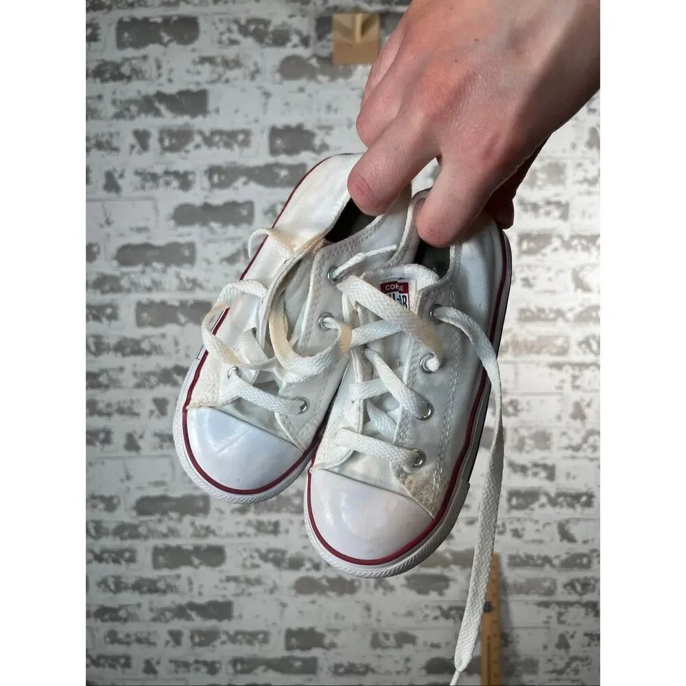 Converse | infant size 10 white lace up sneakers